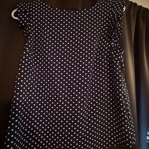 Monteau Navy Polka Dot Blouse